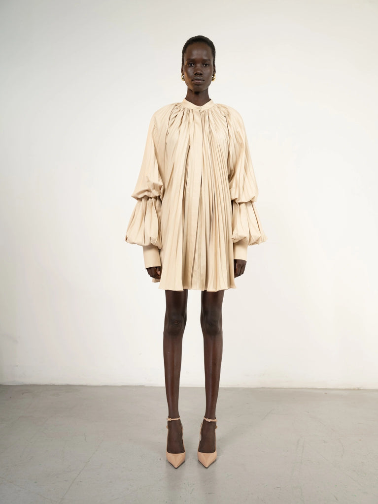 Al Ola (Glory) shirt with pleats  BEIGE