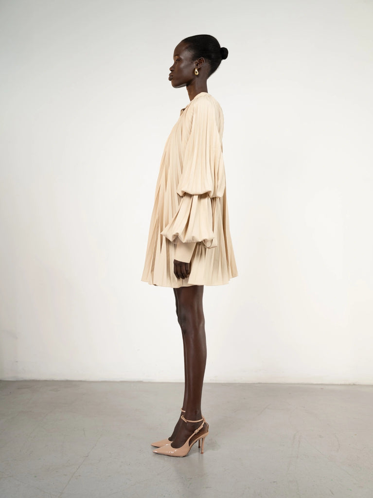 Al Ola (Glory) shirt with pleats  BEIGE