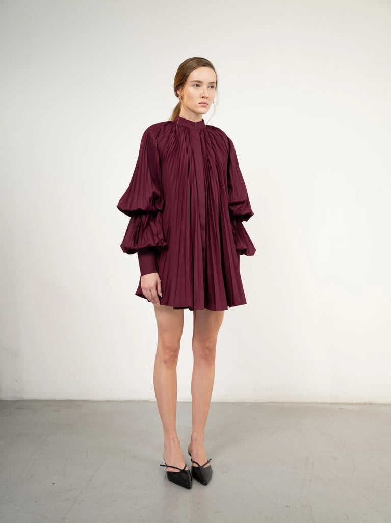 Al Ola (Glory) shirt with pleats Maroon