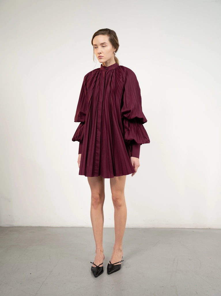 Al Ola (Glory) shirt with pleats Maroon