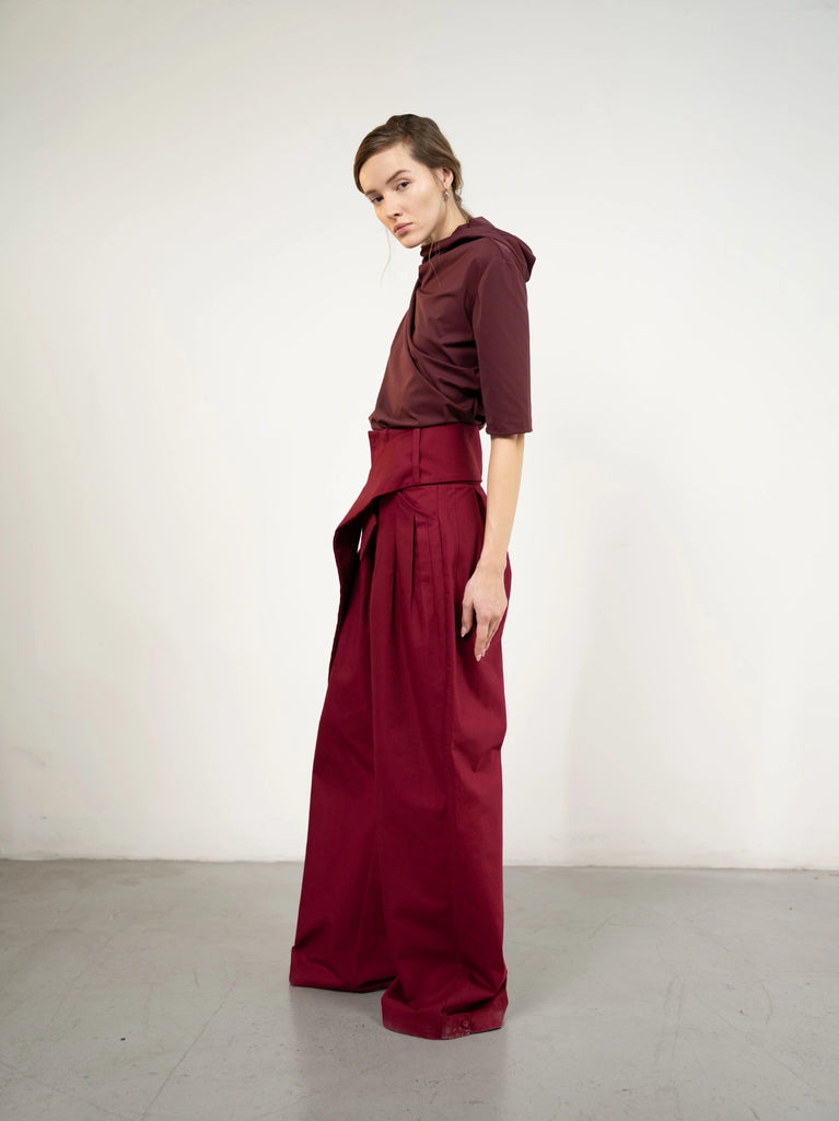 Al Ola (Glory) Shirt without pleats Dark Maroon