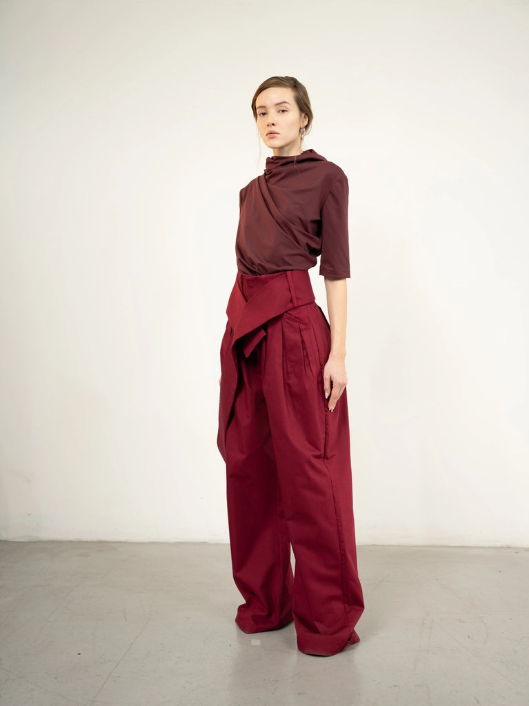 Al Ola (Glory) Shirt without pleats Dark Maroon