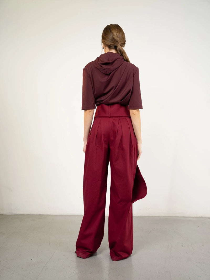 Al Ola (Glory) Shirt without pleats Dark Maroon